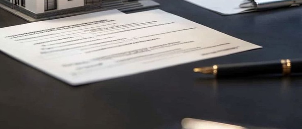 Documento y pluma sobre un escritorio para firmar un crédito de libranza